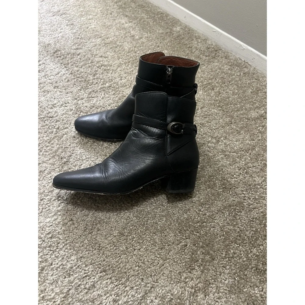 Coach Women's Chrystie Bootie Black Leather Ankle Heeled Size 9
